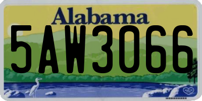 AL license plate 5AW3066
