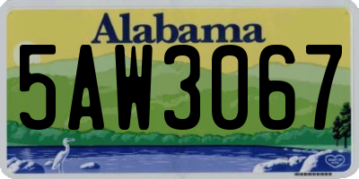 AL license plate 5AW3067