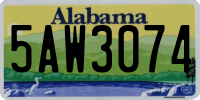 AL license plate 5AW3074