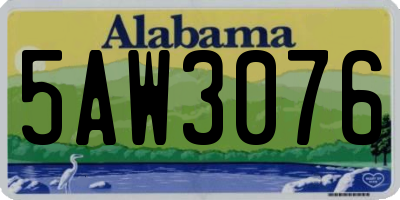 AL license plate 5AW3076