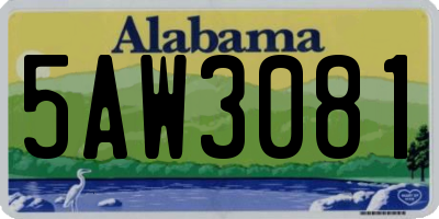 AL license plate 5AW3081