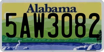 AL license plate 5AW3082