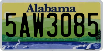 AL license plate 5AW3085