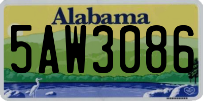 AL license plate 5AW3086