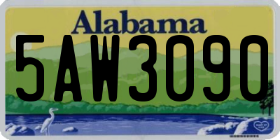 AL license plate 5AW3090