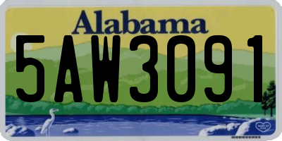 AL license plate 5AW3091