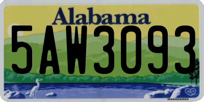 AL license plate 5AW3093