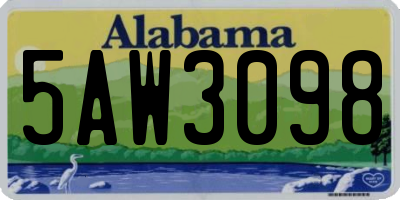 AL license plate 5AW3098