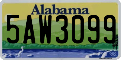AL license plate 5AW3099