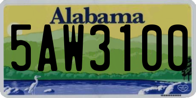 AL license plate 5AW3100