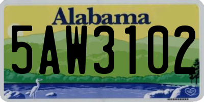 AL license plate 5AW3102