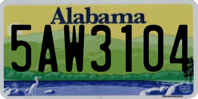 AL license plate 5AW3104