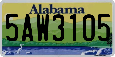 AL license plate 5AW3105