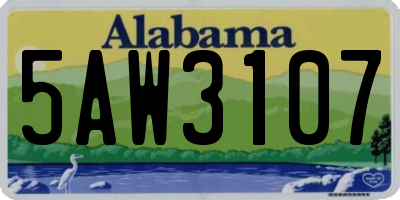 AL license plate 5AW3107