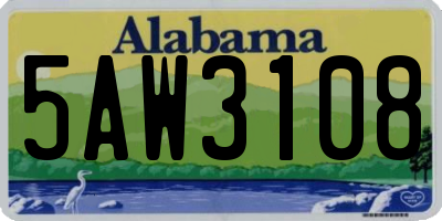 AL license plate 5AW3108