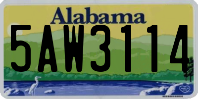 AL license plate 5AW3114