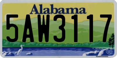 AL license plate 5AW3117