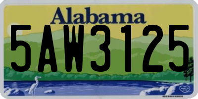 AL license plate 5AW3125