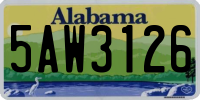 AL license plate 5AW3126