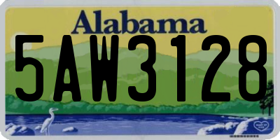 AL license plate 5AW3128
