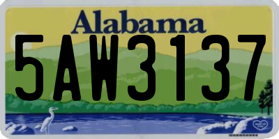 AL license plate 5AW3137