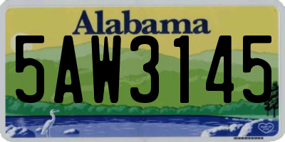 AL license plate 5AW3145