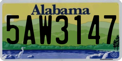 AL license plate 5AW3147