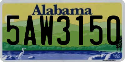 AL license plate 5AW3150