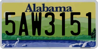 AL license plate 5AW3151
