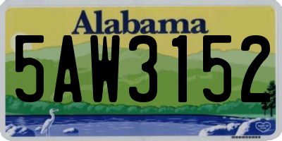 AL license plate 5AW3152