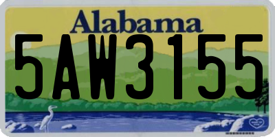 AL license plate 5AW3155