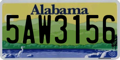 AL license plate 5AW3156