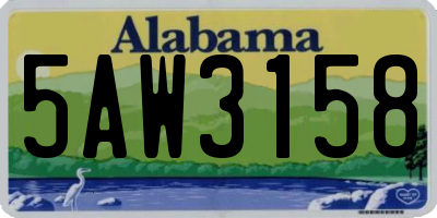 AL license plate 5AW3158