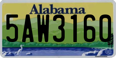 AL license plate 5AW3160