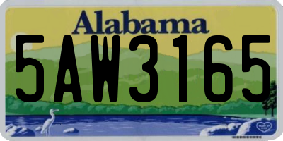 AL license plate 5AW3165
