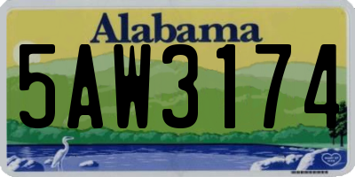 AL license plate 5AW3174