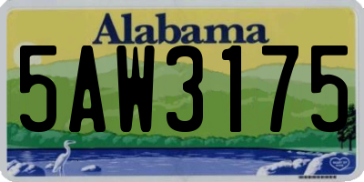 AL license plate 5AW3175