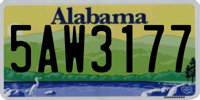 AL license plate 5AW3177