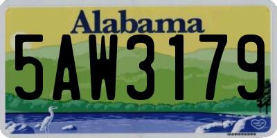 AL license plate 5AW3179