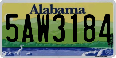 AL license plate 5AW3184