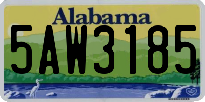 AL license plate 5AW3185