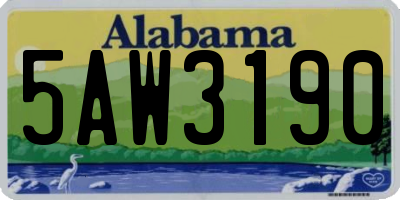 AL license plate 5AW3190
