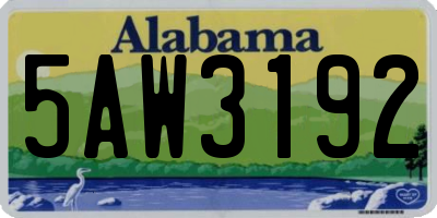 AL license plate 5AW3192