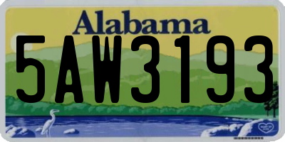 AL license plate 5AW3193