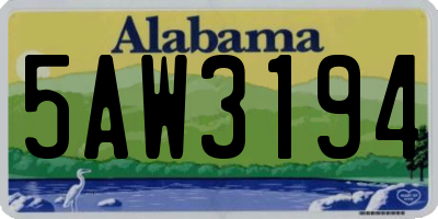 AL license plate 5AW3194
