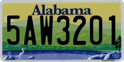 AL license plate 5AW3201