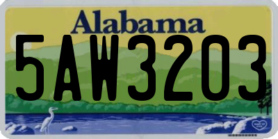 AL license plate 5AW3203