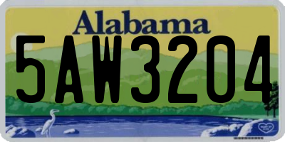 AL license plate 5AW3204
