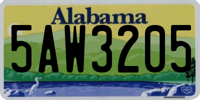 AL license plate 5AW3205