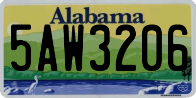 AL license plate 5AW3206